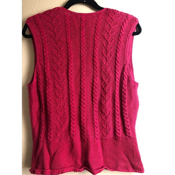 Vintage Susan Bristol Floral Knit Vest Red Size M (1996) - Picture 5 of 13